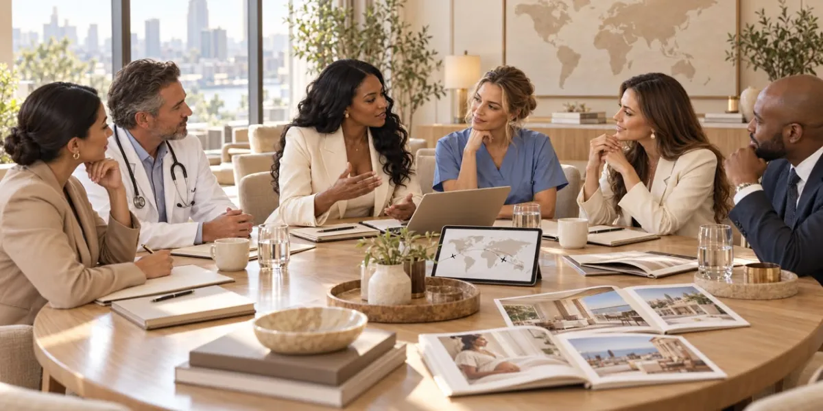 A partnership meeting around a table